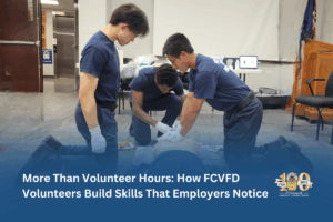 two volunteer emts practice CPR