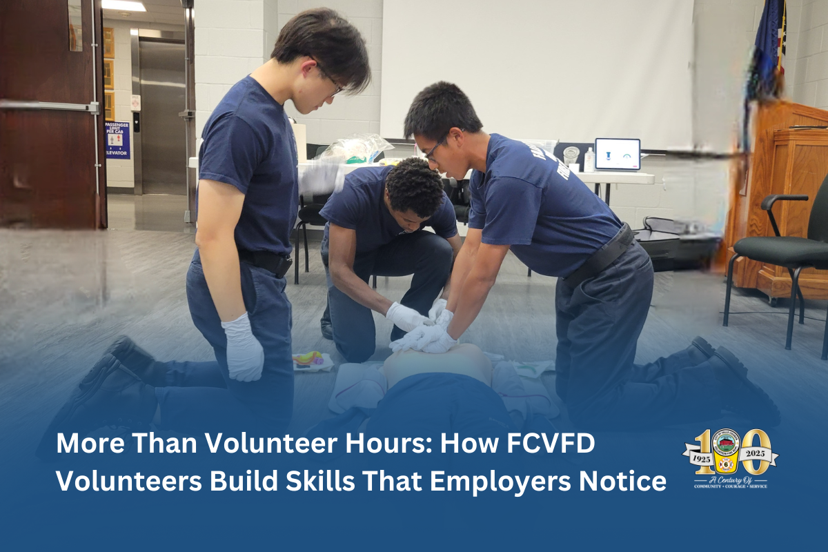 two volunteer emts practice CPR